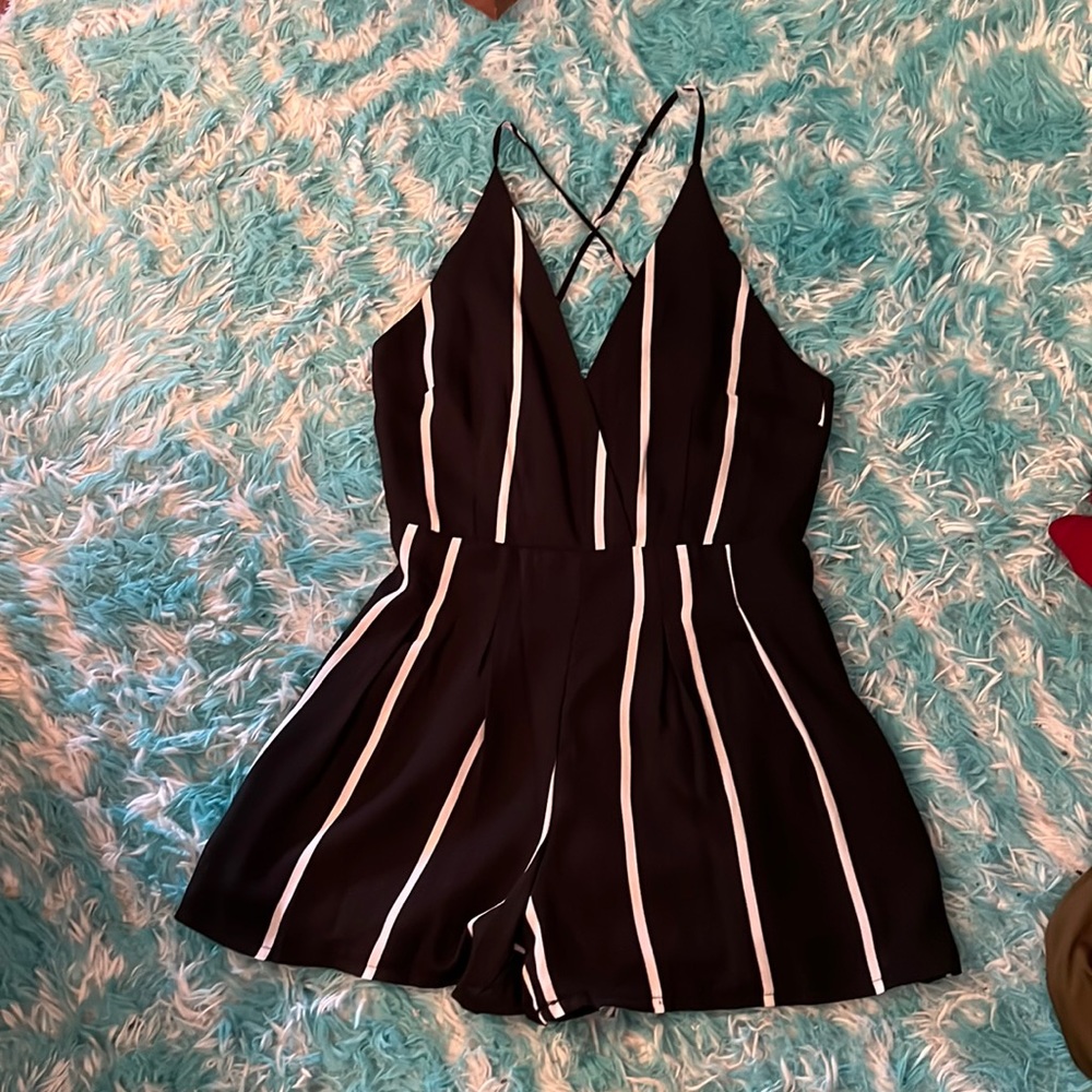 Black and white romper